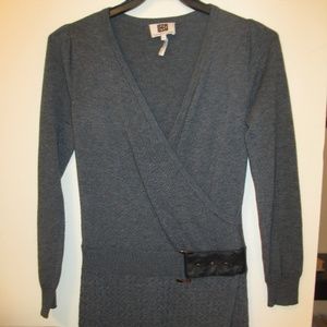 LONG SLEEVE GRAY DRESS BY "LAUNDRY BY DESIGN"